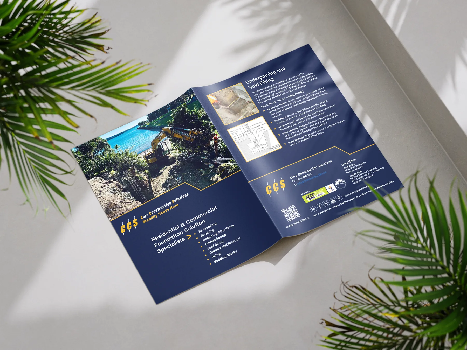 CCS brochure front and back covers, open flat
