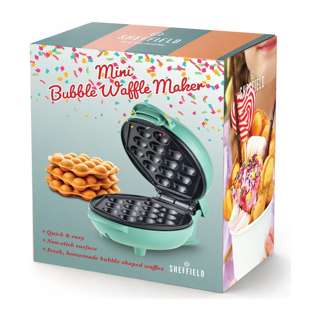 Sheffield Mini Bubble Waffle Maker box