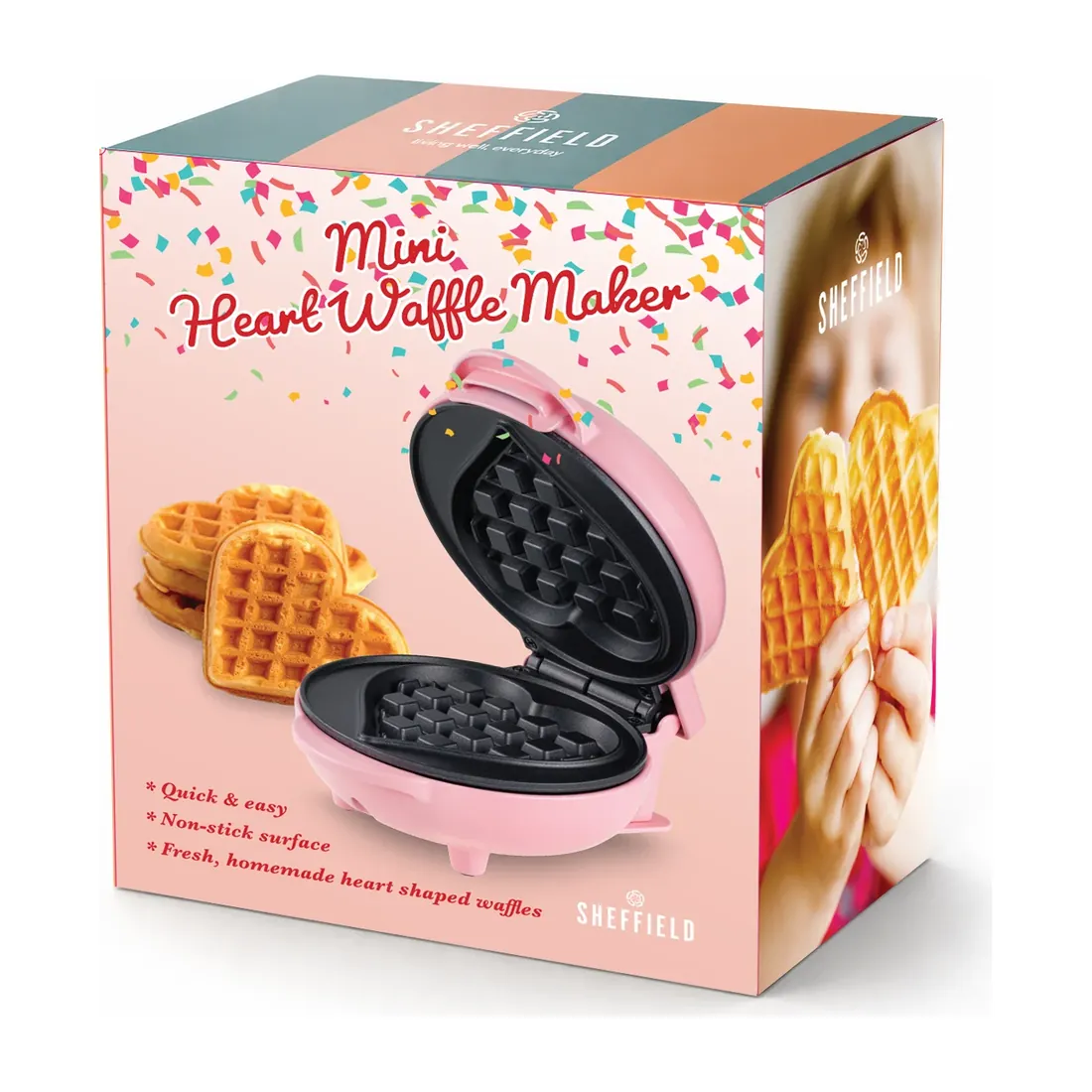 Sheffield Mini Heart Waffle Maker box